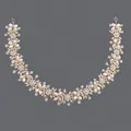 Eleganter handgefertigter Braut-Haarschmuck mit Perlen und Kristallen in Gold - Vielseitiges Luxuriöses Brautstirnband In Gold Hs-j4506