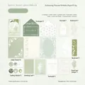 Vintage floral stationery set with green envelopes and postcards for journaling - White Night Dream