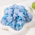 Süße hellblaue Haargummis mit Sternmuster für Kinder aus weichem Nylon-Material - 1 Stück / Hellblau (7)