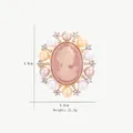 Vintage cameo brooch featuring a pink profile, surrounded by faux pearls and crystals - Pink Purple Pearl Cameo Style (XD11030)