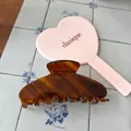 Pince à cheveux minimaliste en acétate avec motif écaille de tortue marron pour femme - Sergé Américain Clair / Environ 10,5 cm / Ambre