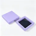Elegant purple square PE film suspension jewelry display box for rings and charms - Finger Slot Top and Bottom Cover Box (With Inner Box) / 7*7*2cm / Light Purple