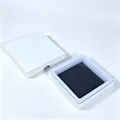 White square PE film suspension jewelry box with black interior for ring display - Top and Bottom Box with Finger Notch (Including Inner Box) / 7*7*2cm / White