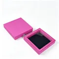 Square pink PE film floating display box for jewelry packaging and storage - 7*7*2cm (Base and Lid with Finger Notch) / Rose Red