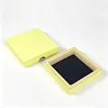 Pale yellow PE film jewelry suspension display box for rings and bracelets - Top and Bottom Box with Finger Notch (Including Inner Box) / 7*7*2cm / Ginger Yellow