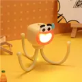 Luce notturna a LED creativa personaggio animale e supporto per telefono giallo caldo - Lampada polpo / Giallo