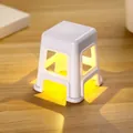 Luce notturna a LED in miniatura a forma di sgabello con caldo bagliore ambientale - Lampada sgabello / Bianco