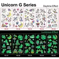 Leuchtende Einhorn-Tattoo-Aufkleber für Kinder, wasserfeste Cartoon-Glow-in-the-Dark-Bilder - Leuchtende Einhorn-Serie G / 12x6.8cm (5er-Set)