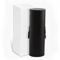 Black PU leather cylindrical makeup brush storage tube with lid and packaging box - L Size Full Bucket With Cardboard Box / L Size with Box / Black
