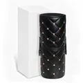 Quilted black makeup brush holder with rose gold studs and lid for dustproof storage - Rivet Black Bucket + Corrugated Box / Rose Gold Rivet Black Bucket