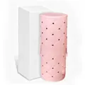 Pink quilted PU leather makeup brush storage tube with metallic studs and lid for travel - Rivet Pink Bucket + Corrugated Box / Rose Gold Rivet Pink Bucket