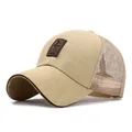 Casquette de baseball en maille respirante kaki professionnelle pour la protection solaire. - Chameau Foncé