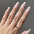 Elegant long almond-shaped glossy press-on nails in soft pale pink finish for manicures - Almond Shape / Glossy Light Pink (CDJ-A8-99#1)