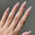 Elegant glossy nude pink long almond-shaped press-on nails with natural finish - Almond Shape / Glossy Nude Pink (CDJ-20-75LY#1)