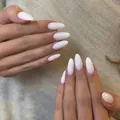 Elegant white glossy almond-shaped long press-on nails for a sophisticated look - Almond Shape / Glossy Milky White (CDJ-A20-154LY#1)