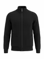 Nahaufnahme der schwarzen Herren-Strickjacke mit Reißverschluss und Stehkragen - M / Schwarz