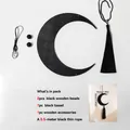 Kit decorazione da parete luna di legno nero con nappa e perline per la casa - Ms9819 (kit Di Materiali)
