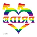 Rainbow pride heart temporary tattoo sticker for pride parades, face and body skin decoration - Rainbow Pride Heart (CE-239) / 60X60mm