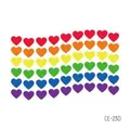 Colorful rainbow heart temporary tattoo stickers waterproof for sports meet face makeup - Rainbow Wavy Heart (CE-230) / 60X60mm