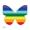 Waterproof rainbow butterfly temporary tattoo sticker for sports meet and parties - Rainbow Striped Butterfly (CE-221) / 60X60mm