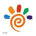 Waterproof colorful sun spiral temporary tattoo sticker for sports events and parties - Rainbow Spiral Sun (CE-250) / 60X60mm