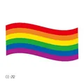 Wavy rainbow pride flag tattoo sticker for face and body skin - Rainbow Wavy Flag (CE-212) / 60X60mm