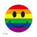 Vibrant rainbow striped smiley face temporary tattoo sticker for sports events and festivals - Rainbow Smiley Face (CE-248) / 60X60mm