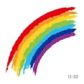 Vibrant seven-color rainbow arch temporary tattoo sticker for sports face makeup - Rainbow Graffiti Arc (CE-222) / 60X60mm
