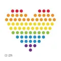 Waterproof rainbow heart dot pattern temporary tattoo sticker for sports festivals - Rainbow Dotted Heart (CE-229) / 60X60mm