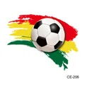 Waterproof soccer ball temporary tattoo sticker with red yellow green brushstrokes - Soccer Ball with Rainbow Strokes (CE-206) / 60X60mm