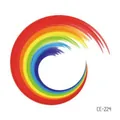 Colorful rainbow swirl wave temporary tattoo sticker waterproof for body and face - Rainbow Swirl Vortex (CE-224) / 60X60mm