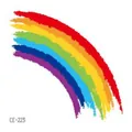 Vibrant colorful rainbow temporary tattoo sticker with waterproof brush stroke design. - Rainbow Hand-Painted Strokes (CE-223) / 60X60mm