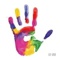 Vibrant colorful rainbow handprint temporary tattoo sticker, waterproof for sports events - Colorful Ink Splatter Handprint (CE-233) / 60X60mm