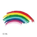 Colorful rainbow brushstroke temporary tattoo sticker waterproof for face and body skin - Hand-Painted Seven-Color Rainbow (CE-246) / 60X60mm