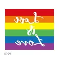 Waterproof rainbow Pride tattoo sticker with mirrored Love is Love text design - Love is Love Rainbow (CE-241) / 60X60mm