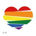 Rainbow heart shaped temporary tattoo sticker waterproof for face and body at sports events - Six-Color Rainbow Heart (CE-217) / 60X60mm