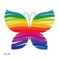 Vibrant rainbow butterfly temporary tattoo sticker for sports face art decoration - Rainbow Butterfly Style (CE-211) / 60X60mm