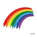 Vibrant rainbow temporary tattoo sticker with brushstroke design, waterproof for events - Hand-Painted Texture Rainbow (CE-216) / 60X60mm