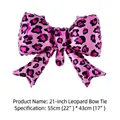 Pink leopard print bow-shaped aluminum foil balloon for jungle theme party decor 22 inch - 21 Inch Pink Leopard Print Bow