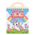 Wiederverwendbares Einhorn- und Regenbogen-Stickerbuch für Kinder mit Griff - Süßes Einhorn