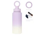 1L purple gradient stainless steel insulated water bottle with magnetic phone mount ring - 1 L / Lavender Gradient