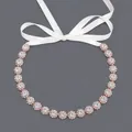 Elegante bruids haarband van roségoud met strassteentjes en wit satijnen lint voor bruiloften - Roségoud (HS-J3766RG)