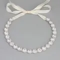 Bruids haarband met strassteentjes en lint voor bruiloften en feesten. - Zilver (HS-J3766S)