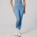 Comfortable high-waist sky blue yoga pants for women, breathable and slim fitness leggings - S / Bottoms / Cloisonné