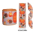 Cinta de otoño rústica con calabazas y arce para regalos de Acción de Gracias, 6,3 cm. - Calabaza Piña / 1m