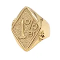 Vintage goldener 1%er Titanstahl Biker-Siegelring für Herren mit Retro-Rautenfläche. - US 7 / Glänzendes Gold