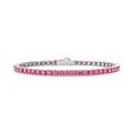 Elegant S925 silver tennis bracelet with round sparkling pink moissanite stones for women - 0.1ct Pink Moissanite Tennis Bracelet (With Cert & Box) / 925 Silver (165MM)