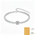 Elegant S925 sterling silver moissanite tennis bracelet with GRA certificate card - 0.5ct Square Center Stone Tennis Bracelet (With GRA & Box) / 925 Silver