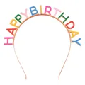 Πολύχρωμη μεταλλική στέκα HAPPY BIRTHDAY κορώνα για πάρτι γενεθλίων κοριτσιού - Στυλ HAPPY BIRTHDAY (02)