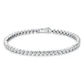 Elegant S925 sterling silver moissanite tennis bracelet with round bezel setting - 2.0mm Moissanite Bezel Style (With GRA & Box) / 925 Silver (18CM)